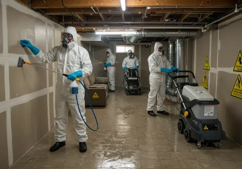 Basement Moisture Removal and Structural Drying process in Topsfield, MA